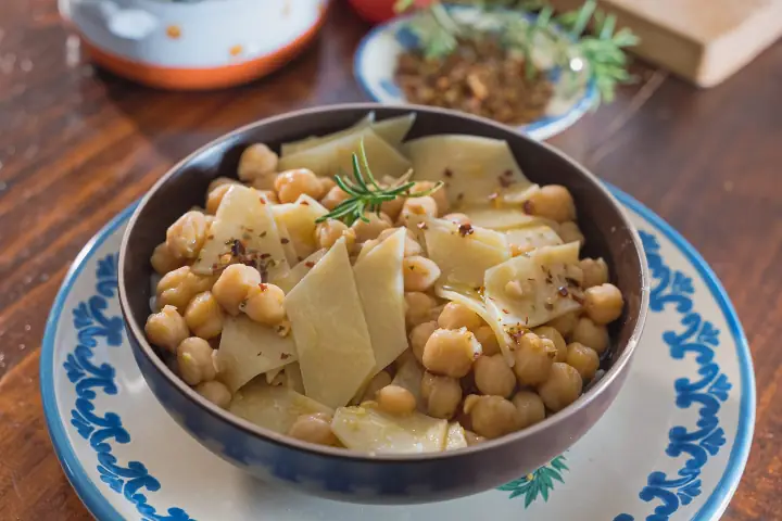 Lagane and Ceci a traditional Mediterranean dish