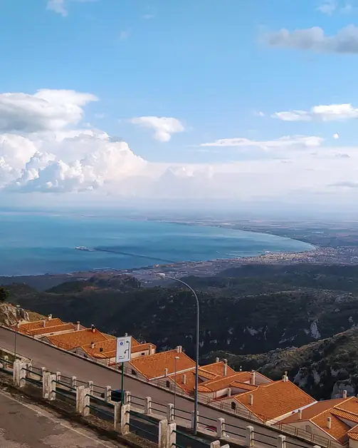 The breathtaking view of Monte Sant'Angelo over the sea